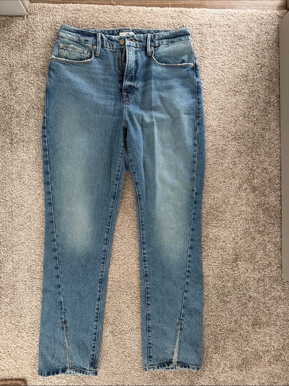 Good American Light Blue Slim Straight Jeans